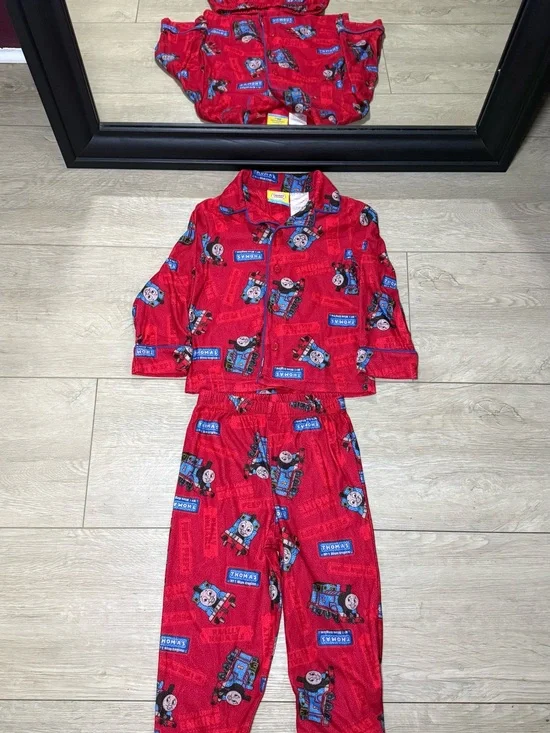 Y2K 2000s Thomas The Train All Over Print Toddlers 2 Piece Pajama Set