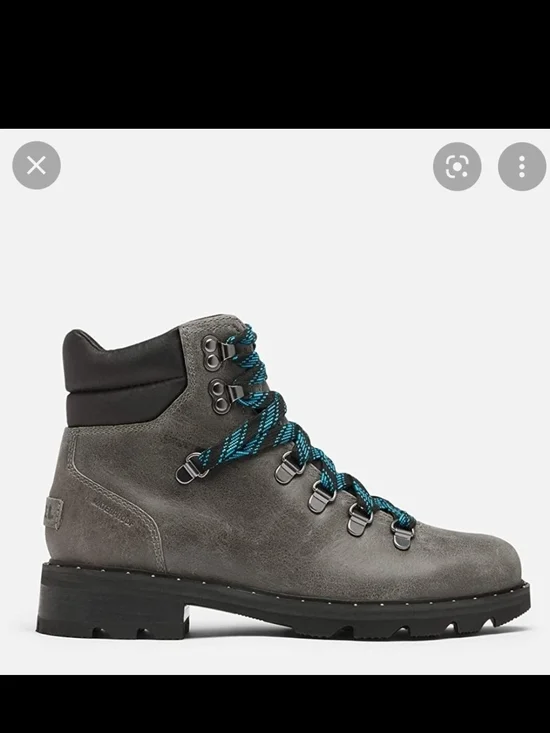 Women's Sorel Lennox Hiker Booties Grey Leather Boots $220, Sz 6, New!