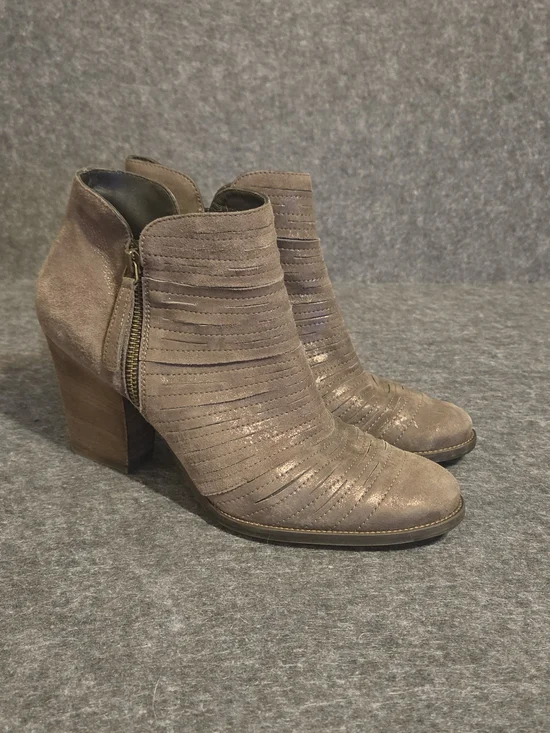 Paul Green Malibu Sliced Metallic Taupe Ankle Bootie 7M