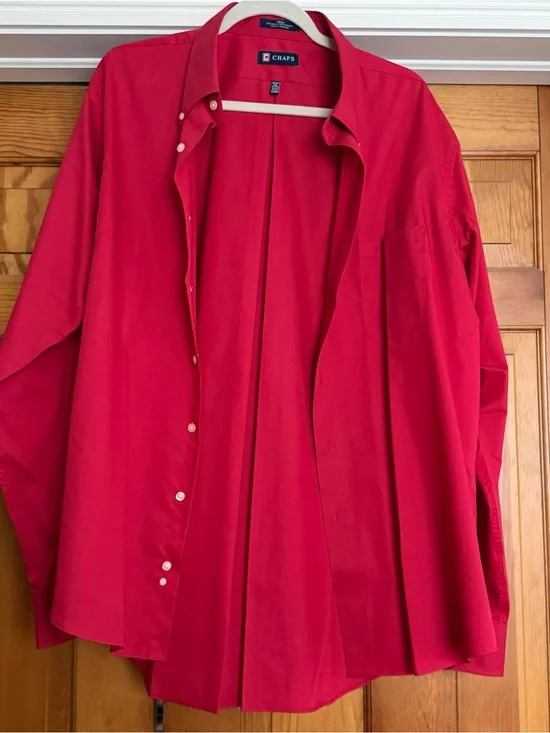 Chaps Men's Red Button-Up Shirt