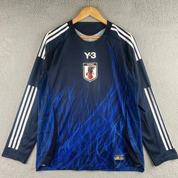Adidas Y-3 Yohji Yamamoto Japan National Team Jersey Long Sleeve Blue Slim