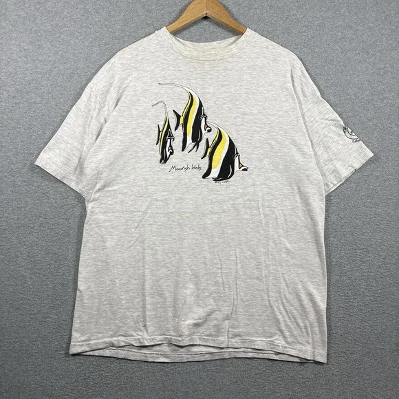 Vintage 90s Moorish Idols Fish Single Stitch T Shirt XL Hanes Beefy USA Hawaii