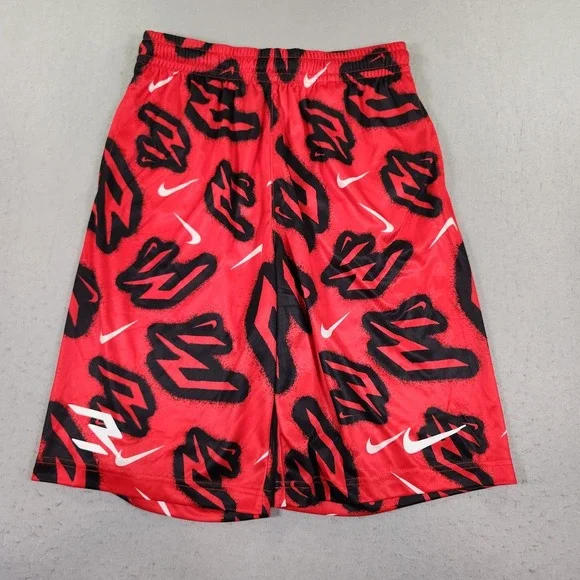 Nike Boys Training Shorts Baggy Pockets Size Youth XL All Over Print NWT