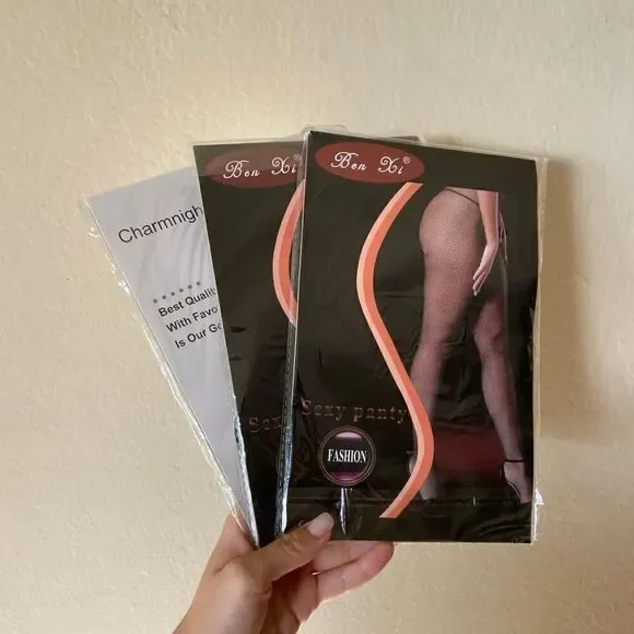 NWB Charmnight Ben Xi Henwarry Fishnet Stockings Thigh High Wide set of 3