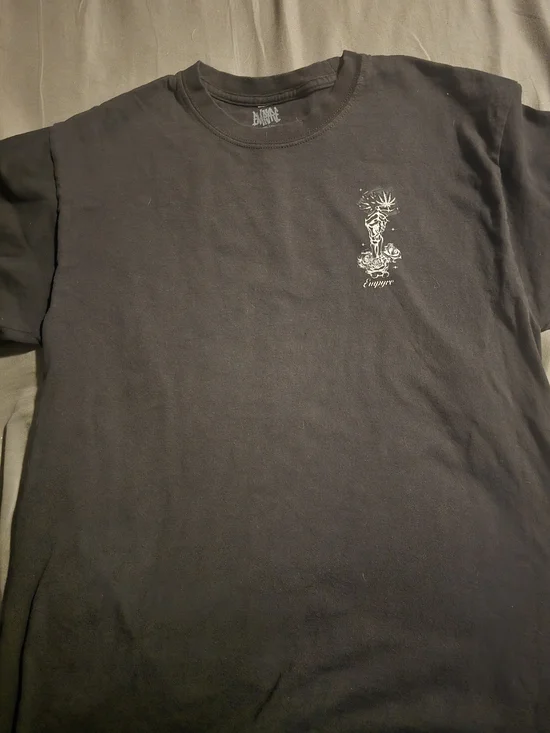 Empyre Black Short-Sleeve Graphic Tee with White Chest Design