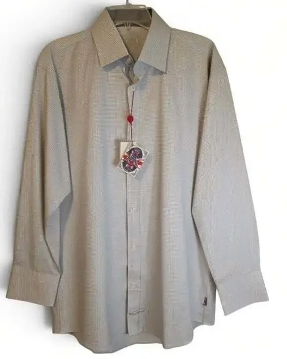 English Laundry Long Sleeve Dress Shirt Grid Print Sz Large