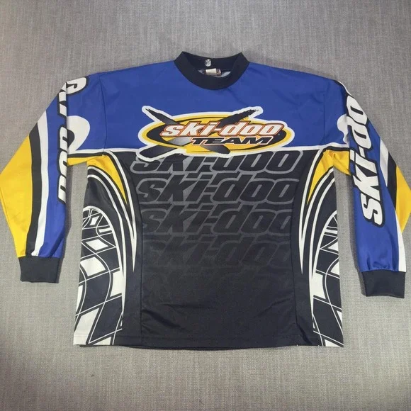 Ski-Doo Jersey Mens Large Multicolor Team Racing Snowmobile Long Sleeve