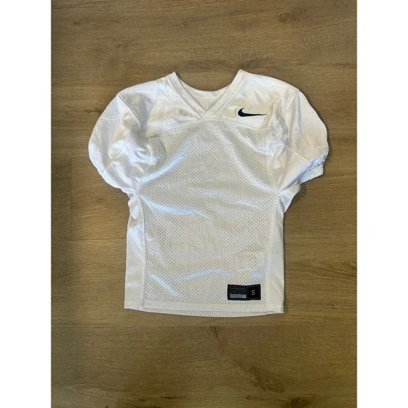 Nike Youth White Football Practice Jersey Size Small Mesh Athletic Shirt