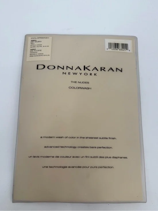 Donna Karan New York Pantyhose sz TALL Colorwash The Nudes VTG Dk Ivory Tanga