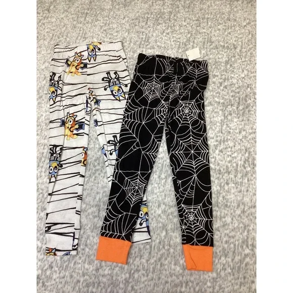 Bluey Halloween Pajama Pants Set Size 4 Mummy Spiderweb Cotton Leggings 2PK