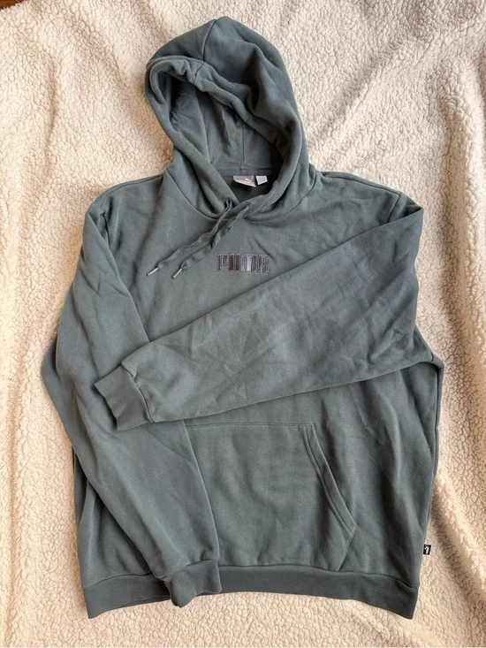 Puma Oversized Muted Sage Green Hoodie XL
