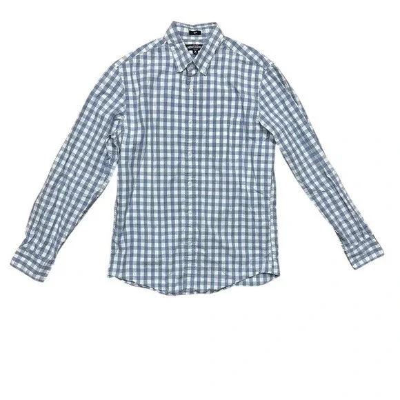 J.‎ Crew Mercantile Men's Slim Flex Casual Plaid Shirt Blue Medium Long Sleeve