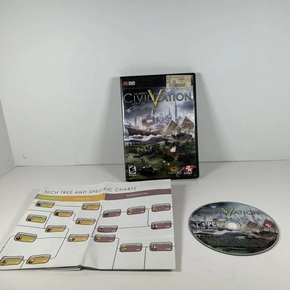 Sid‎ Meier's Civilization V (PC DVD Windows) Disc Chart No Manual PreOwned