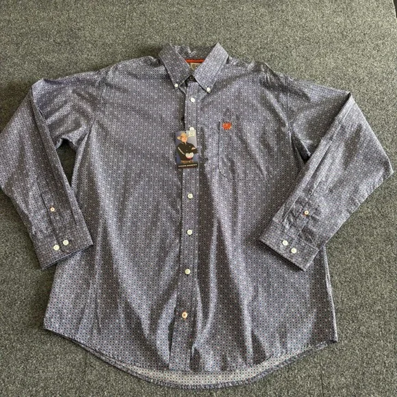 Cinch NWT Mens Tyson Durfey Blue Geometric Western Button Down Shirt S