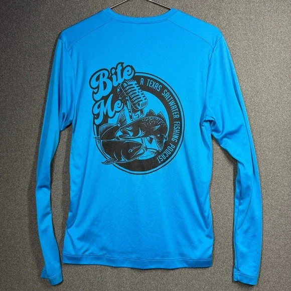 Bite Me Podcast Fishing Shirt, Athletic Wear, Size Small