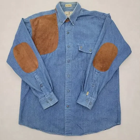 Browning Shirt Men's L Blue Denim Button Down Shooting Hunting Vintage 90's
