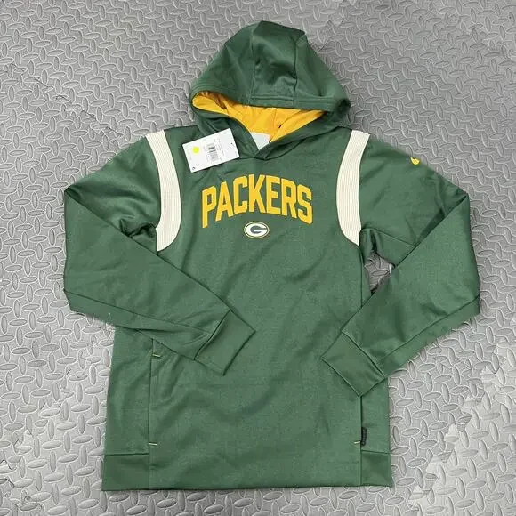 Nike Green Bay Packers Therma Hoodie Size XL 18/20 Kids Green Pullover