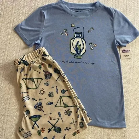 JAMMIES for Your Families Girls Camping  Pajama 2 Piece Set