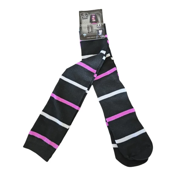 Disney NWT Nightmare Before Christmas Over the Knee Socks One Size Purple/Black