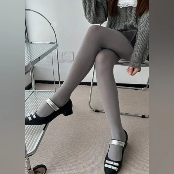 Light Grey Tights, Stockings, Pantyhose, Hosiery - ONE SIZE (Fits S, M & L)