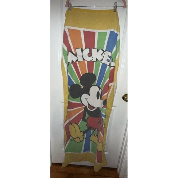 Vintage Mickey Mouse Beach‎ Towel Disney Franco ( Color Block) 1980s/1990s Era