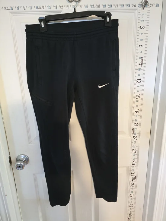 Nike Black Kids Jogger Sweatpants with White Swoosh