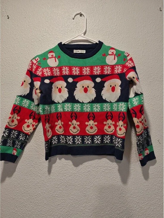 SHEIN Festive Christmas Patterned Sweater Size US 10Y