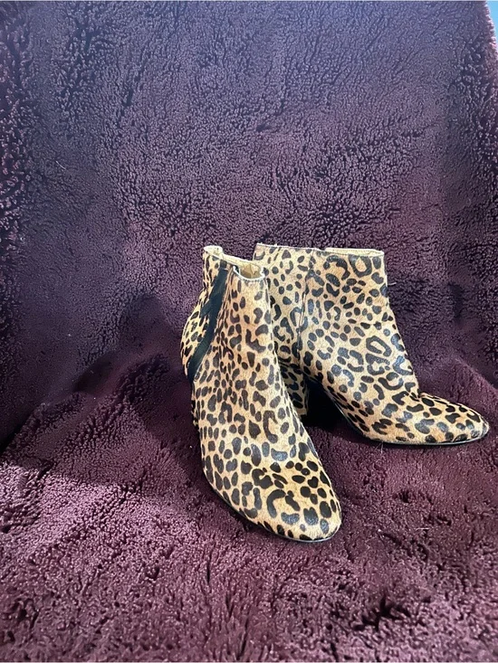Nine West Leopard Print Ankle Booties in Tan and Black