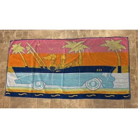 Vintage Franco‎ Cotton Beach Towel Colorful Beach Cruiser 55X26