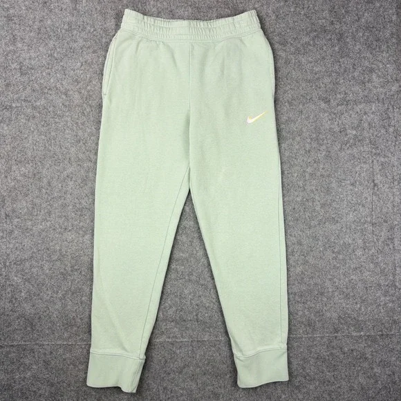 Nike Club Fleece Joggers Kids Large Sage Green Sweatpants Drawstring Swoosh Gym