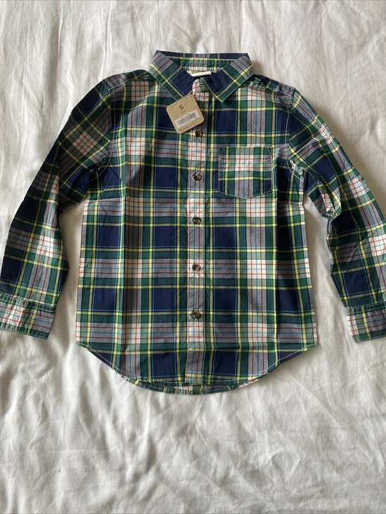 New crazy 8 plaid boys Cotton flannel shirt Small 5-6 Years