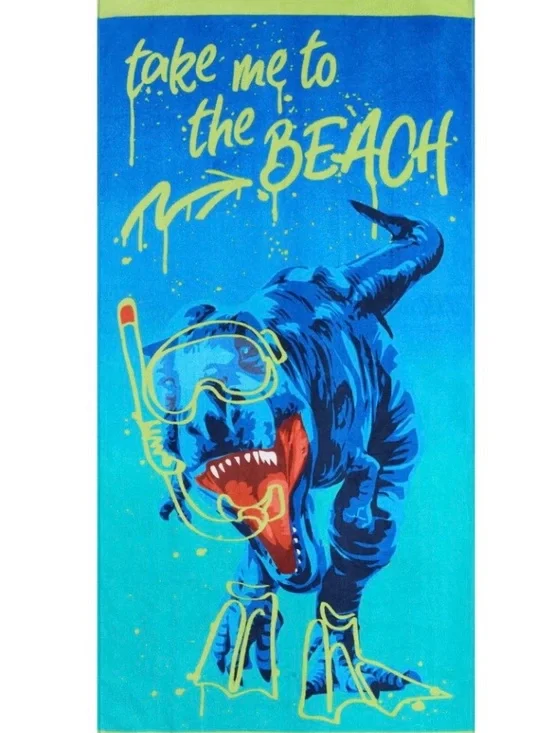 Mainstay beach Towel Neon Lime and White Knit Label 30 in X 60 in