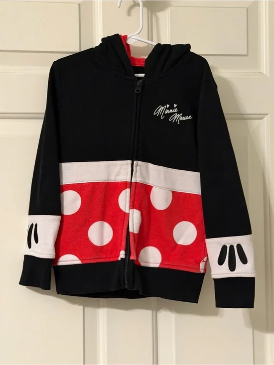 Disney Black & Red Minnie Mouse Zip Hoodie with bow detail