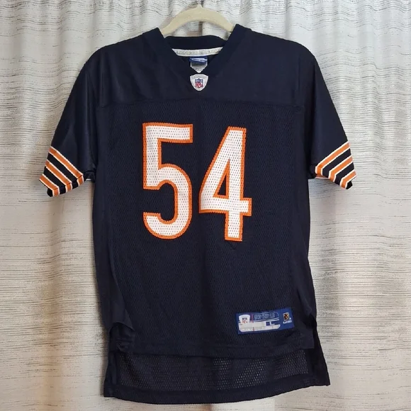 Vintage Reebok Kids Navyv and Orange Urlacher Chicago Bears Jersey 54