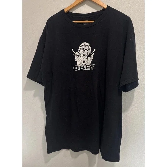 Obey Graphic T-Shirt Mind's Eye Angel Size XXL Distressed Fairey Tee streetwear
