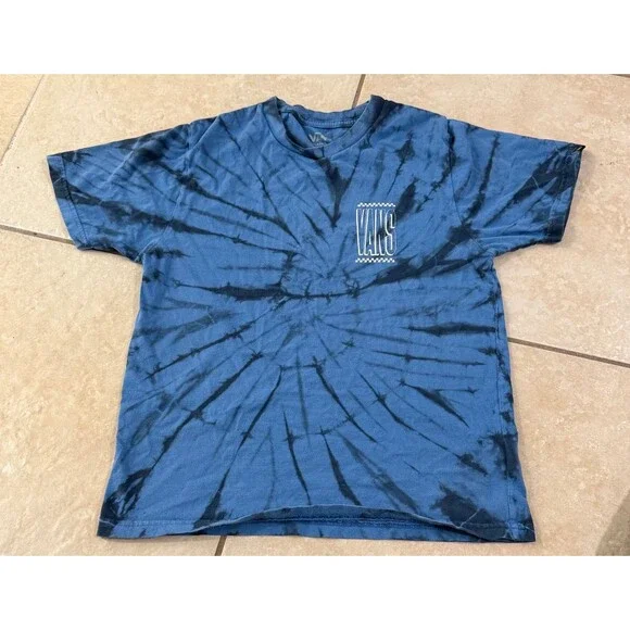 VANS Boys Classic Fit Blue Tie-Dye Short Sleeve T-Shirt