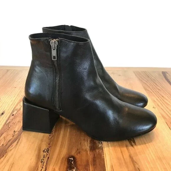 Rebels Ankle Boots Booties Black Block Heel 6.5