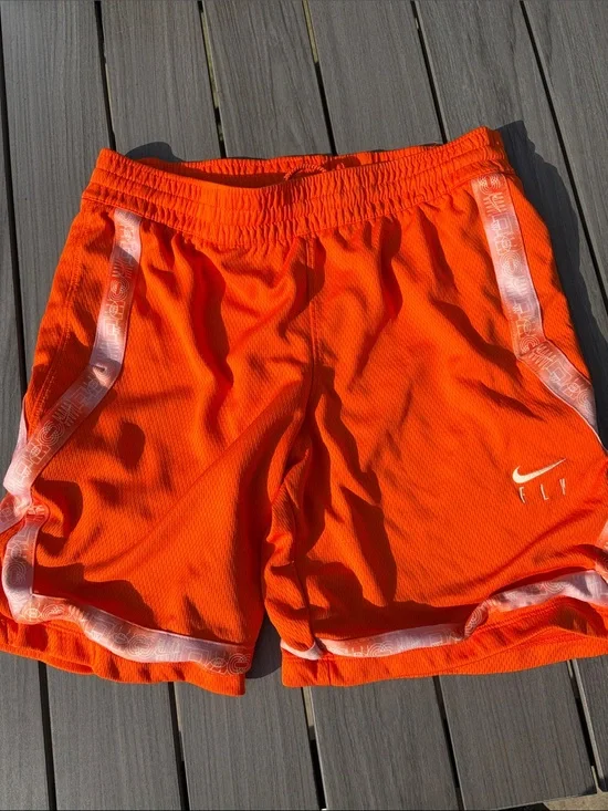 Nike Fly Crossover Girls Basketball Orange Athletic Shorts