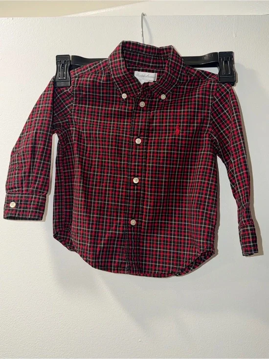 Ralph Lauren Red & Black Plaid Button-Down Shirt