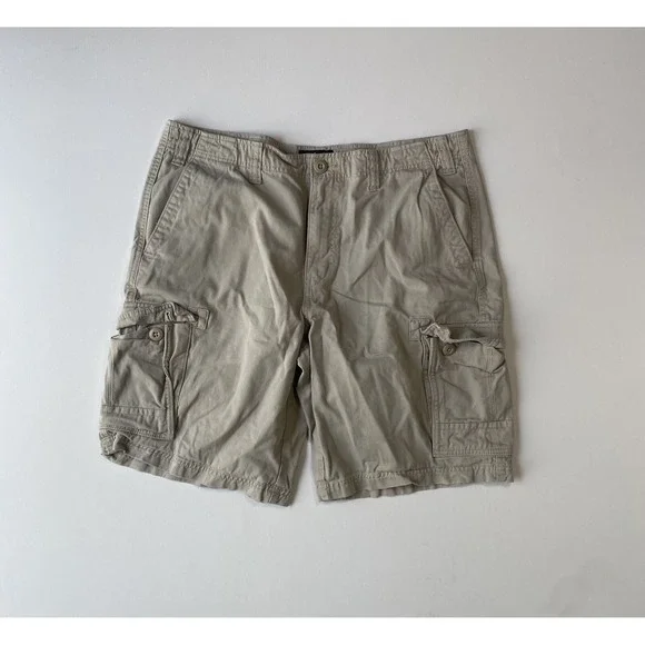 Eddie Bauer Cargo Shorts Men 38x10 Utility Canvas Cotton Pockets Outdoor Camping
