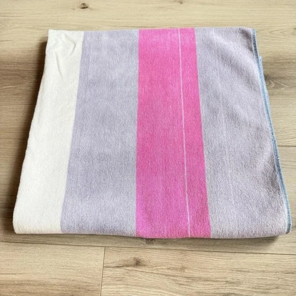 Cecil Saydah Vintage Beach Towel Colorful Purple Pink Striped, Large‎ 35