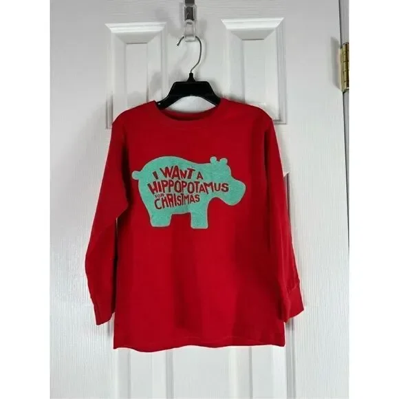 NWOT Red Hippopotamus Boys Shirt Size 5/6