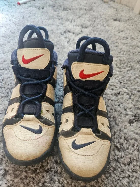 Nike Air More Uptempo Olympic Toddler 10C White Navy Red FV5368-100