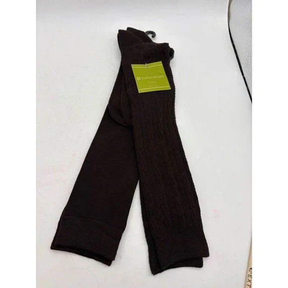 Naturalizer Women’s Knee High Socks 2 Pair Brown Ribbed Solid New Old Stock