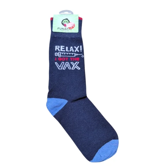 Novelty Socks Relax I Got The Vax Nurse Doctor Gift Funny‎ Nursing Med