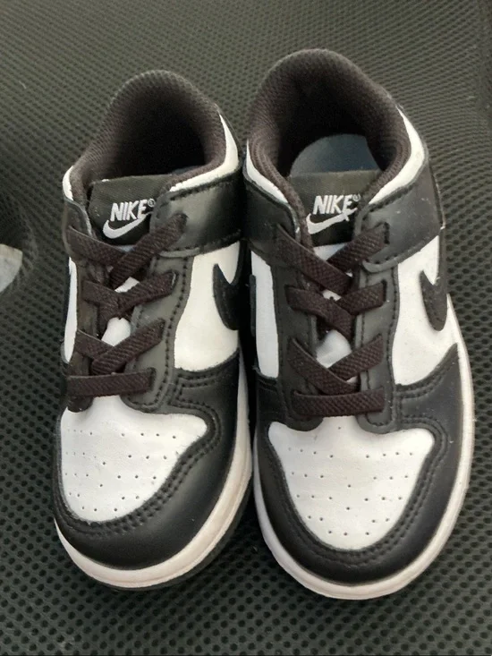Nike Kids Black and White Retro Skate-Inspired Sneakers