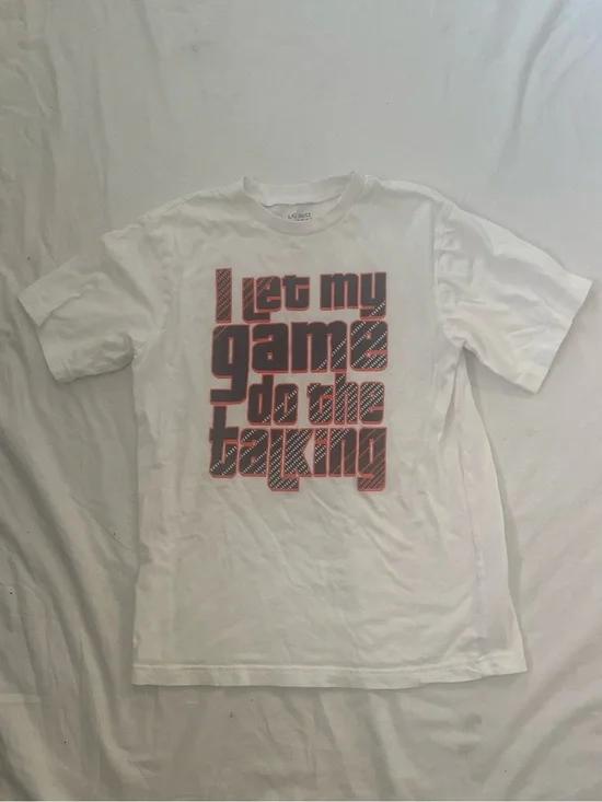 Place White T-Shirt with Red and Black Graphic