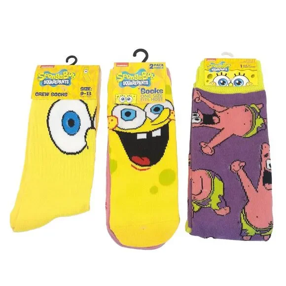 SpongeBob Square Pants Patrick 4-pair (2 Crew/2 Ankle) Womens Sz 9-13 Socks NWT