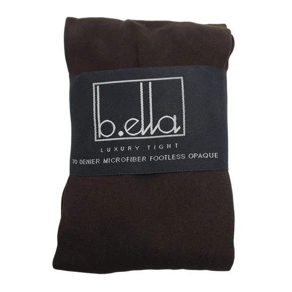Brown Opaque Footless Tights TALL Espresso B.ella Brigida Fall Winter New T Warm