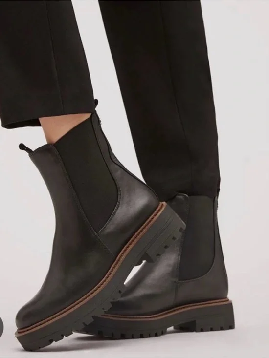 Sam Edelman Black Lug Sole Chelsea Ankle Boots